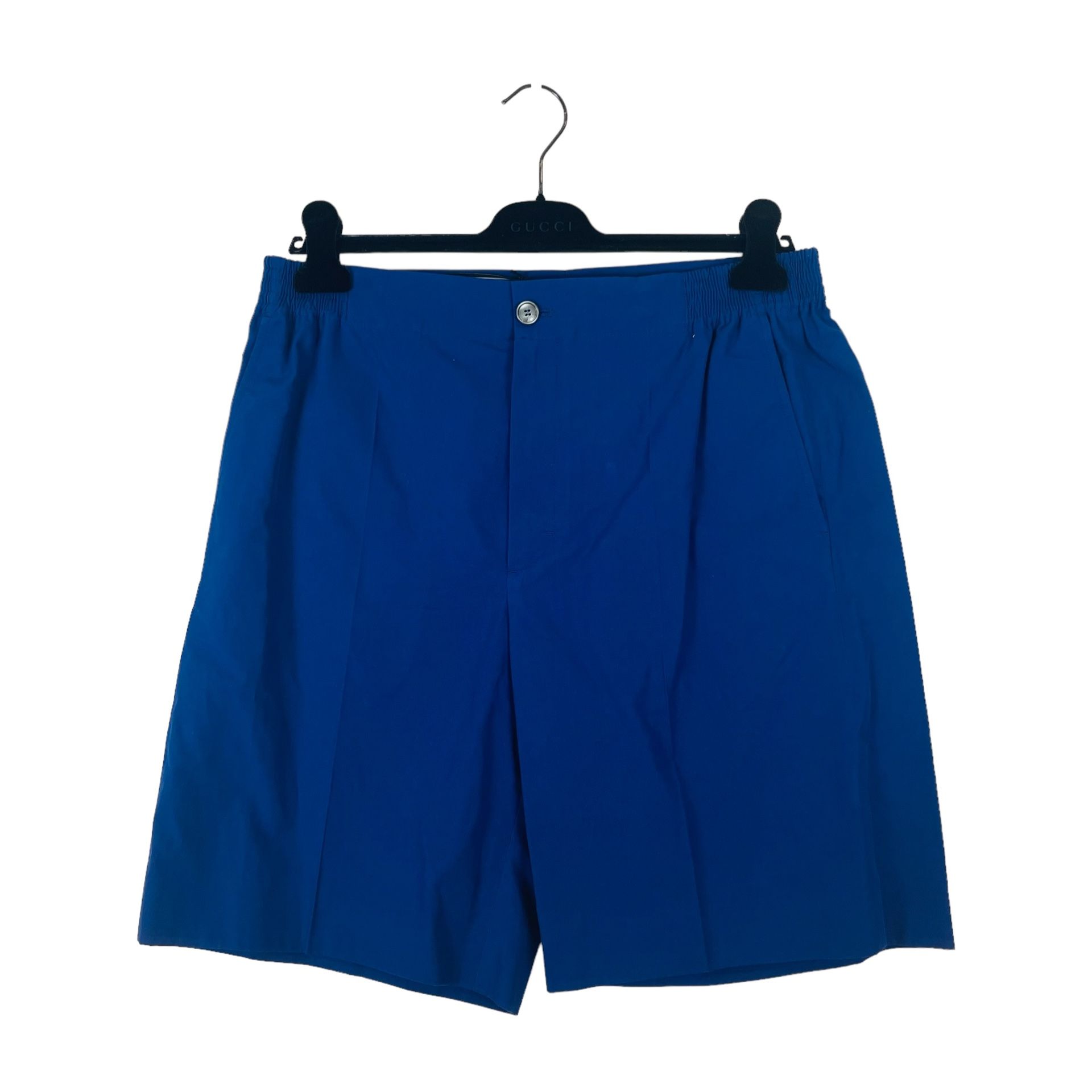 GUCCI Shorts Cotton Navy Blue Backpatch Shorts 46