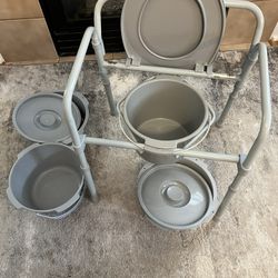 Folding Commode by Drive Medical with Extra Accessories