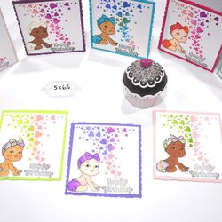 Cards Happy Birthday Girl Hearts Baby Girl 