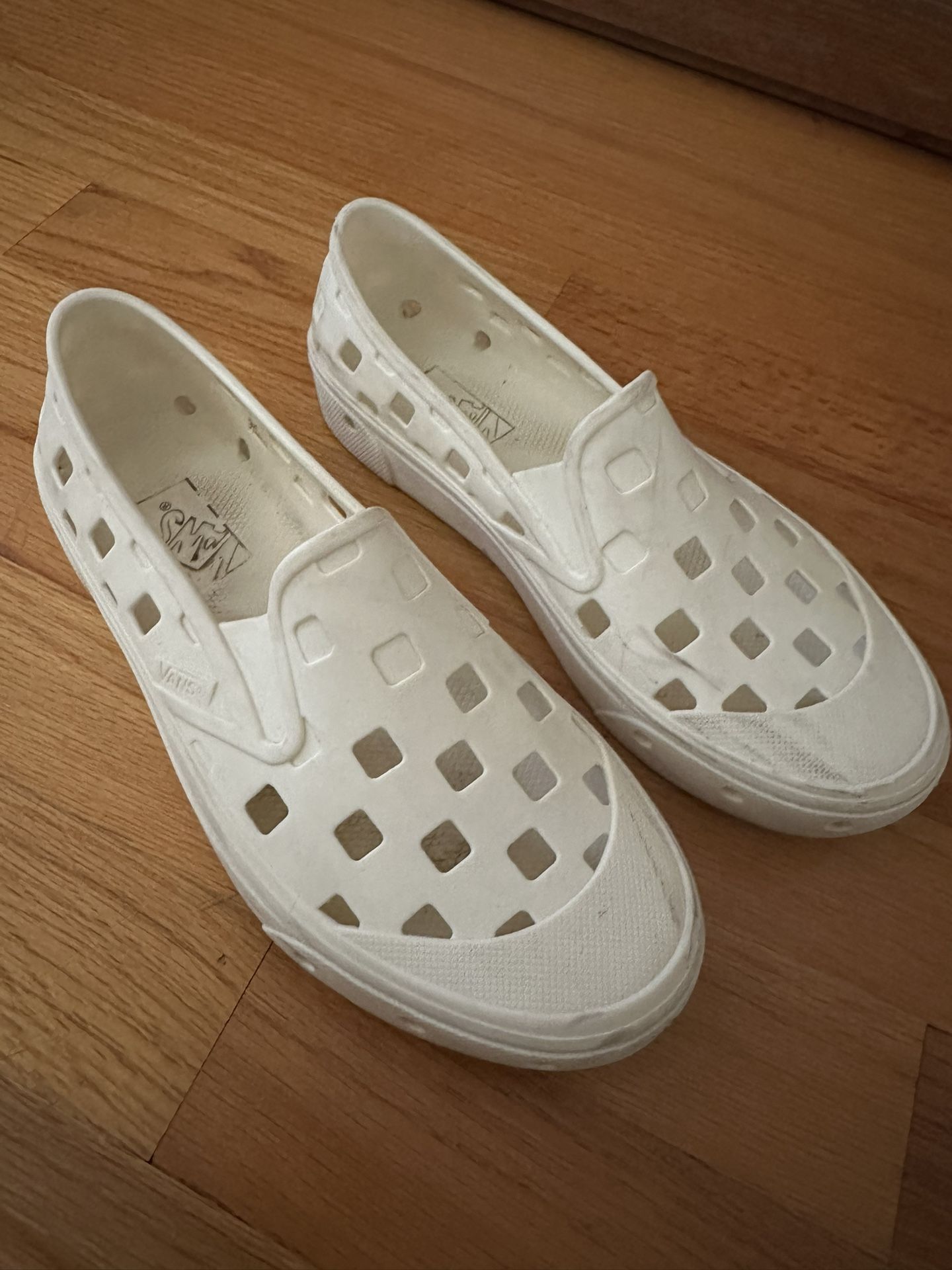 Vans White Checkered Rubber Slip On Men 5/Women’s 6