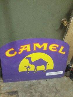 90's Camel sign- double sided metal