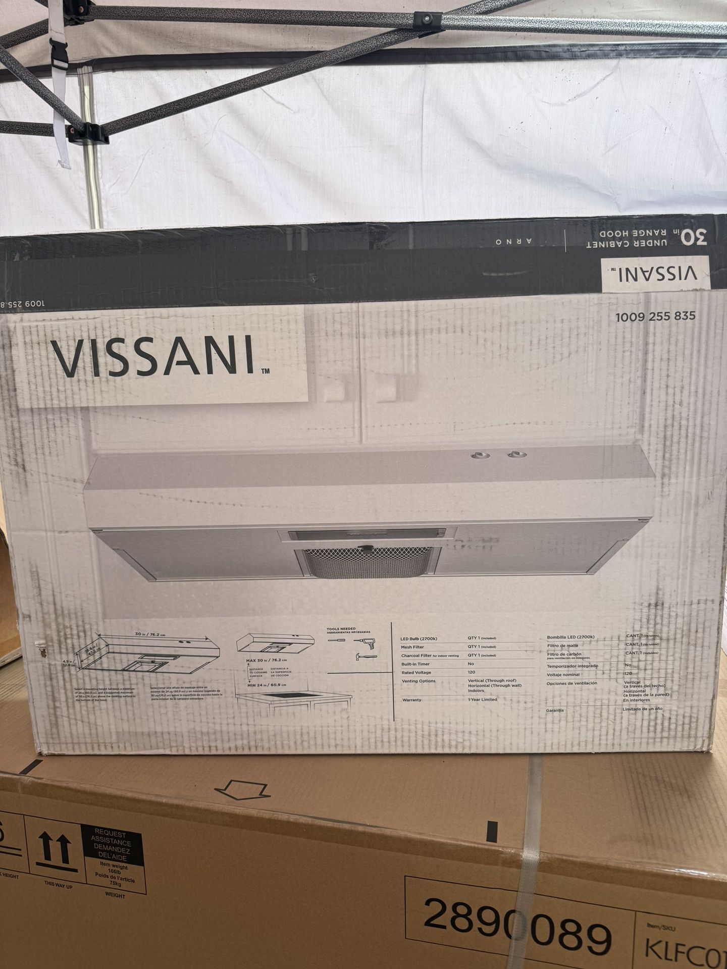 Vissani Arno 30 in. 240 CFM Convertible Under Cabinet Range Hood in White with Lighting and Charcoal