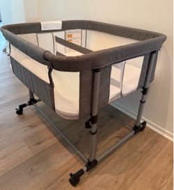 Twin Bassinet Cosleeper 36"x38" Bed Side Baby Crib