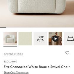 Fitz Channeled Boucle Swivel Chair (CB2)