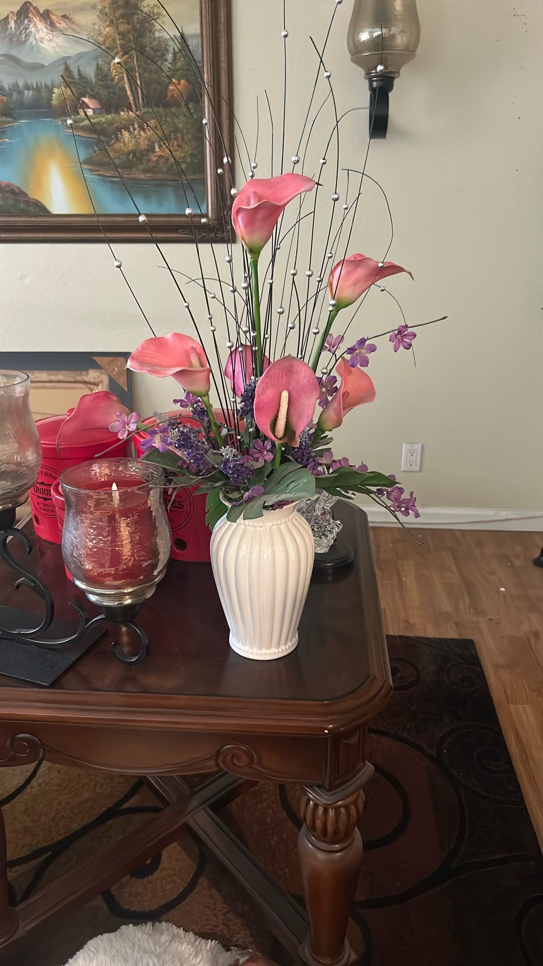 Artificial Flowers With Vase