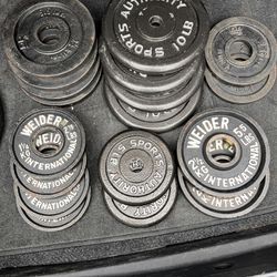 SOLID WEIGHT PLATE FOR DUMBBELLS OR BENCH ALL THIS FOR $165
