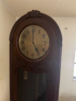 Vintage Wooden Grandfather Clock w/ Pendulum – Beautiful Antique Style
