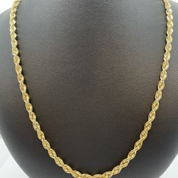 14K Gold Use. Rope Hallow Chain  