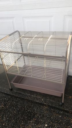 Small pet cage on wheels