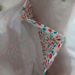 Floral Print Tote Bag with Rope Handles