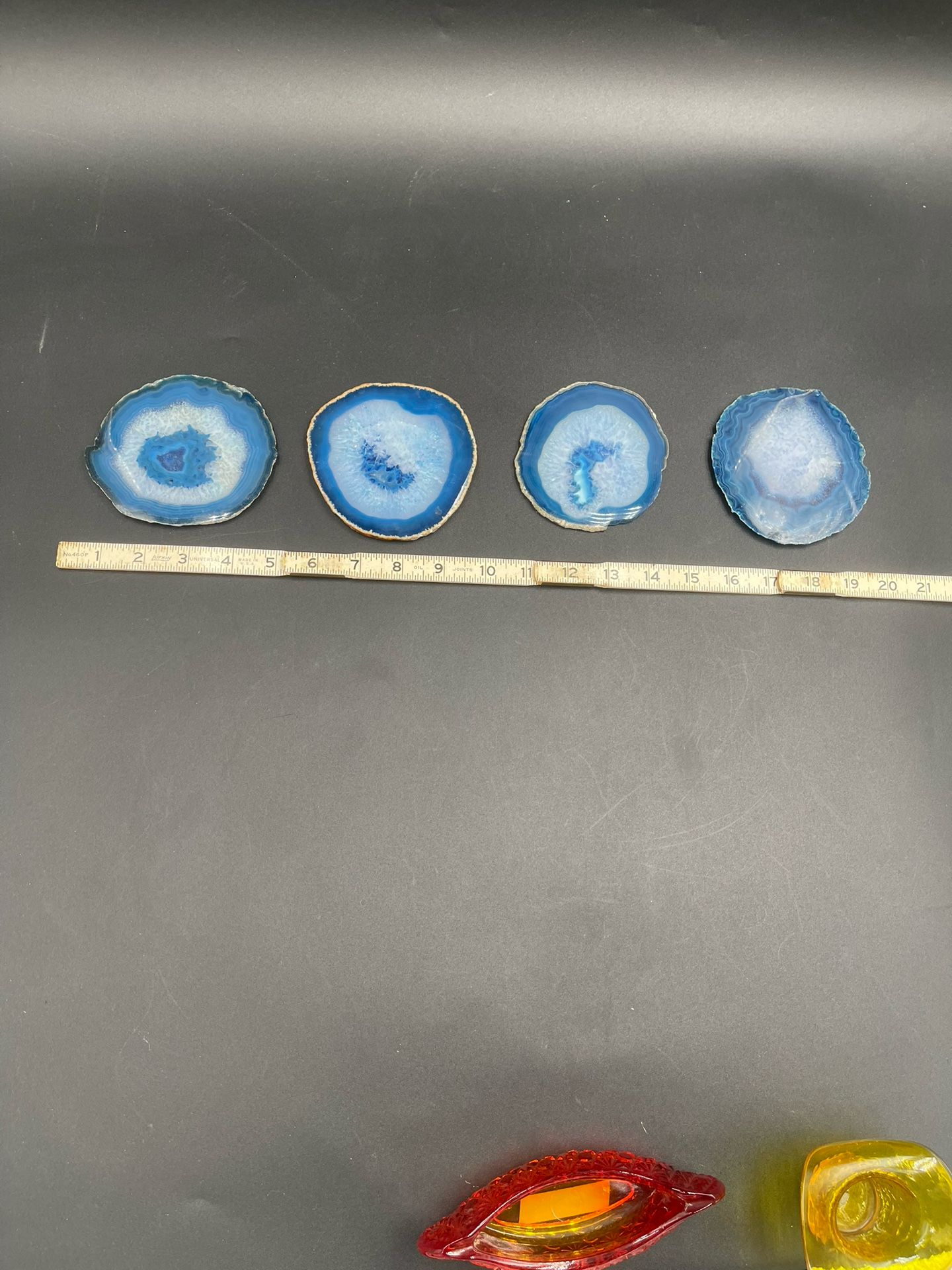 Four pack of vintage Agate Drink Coasters