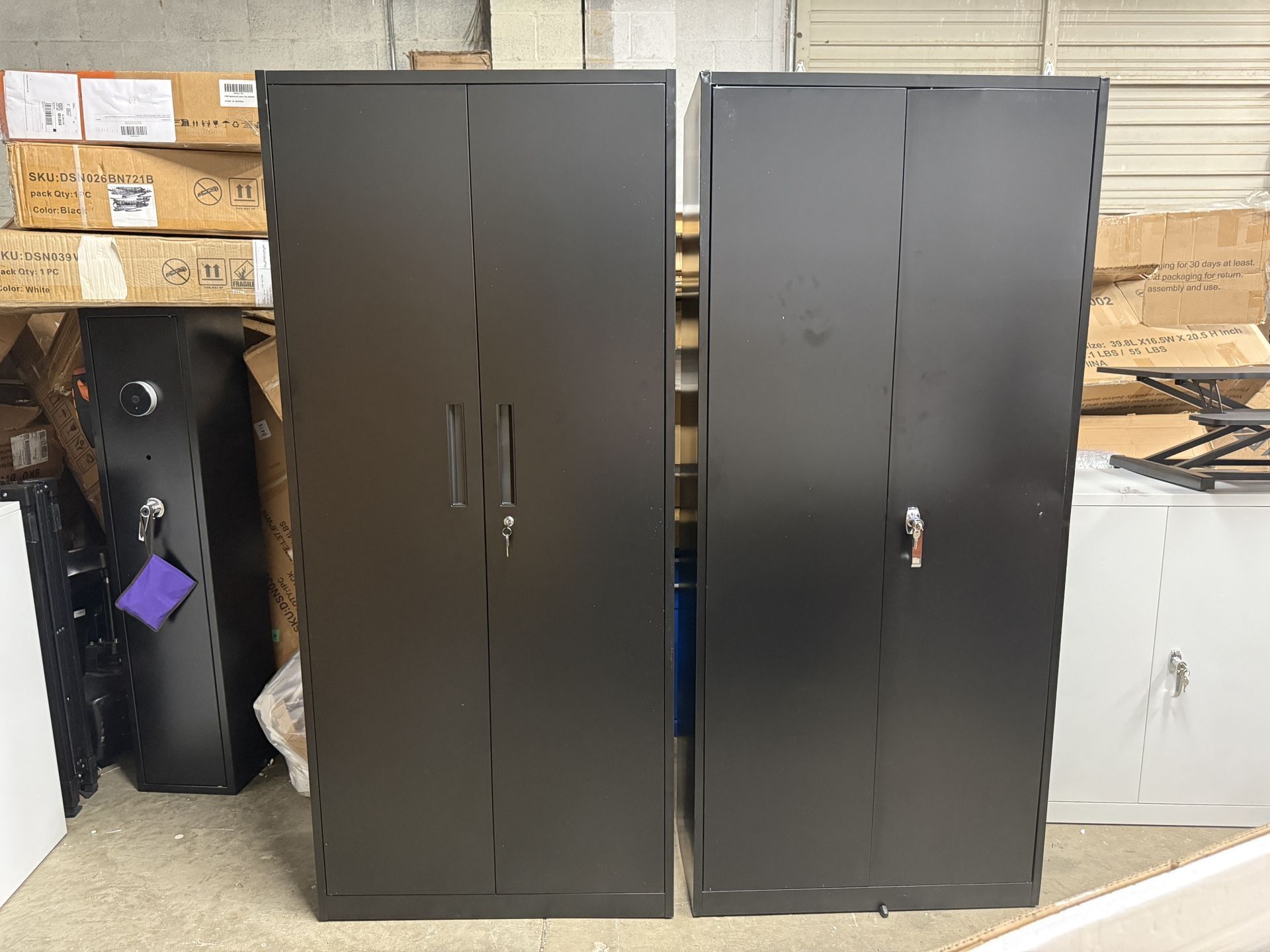 Brand new Metal Storage Cabinet, 72" Black Locking Metal Cabinet with 2 Doors and 4 Adjustable Shelves, Lockable Garage Storage Cabinets for Home Offi