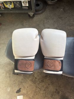 Muay tai boxing gloves and shin guards