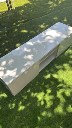 TV unit, high gloss white, 63x16 1/2x17 3/4 "