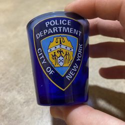 Blue Police Department Shotglass