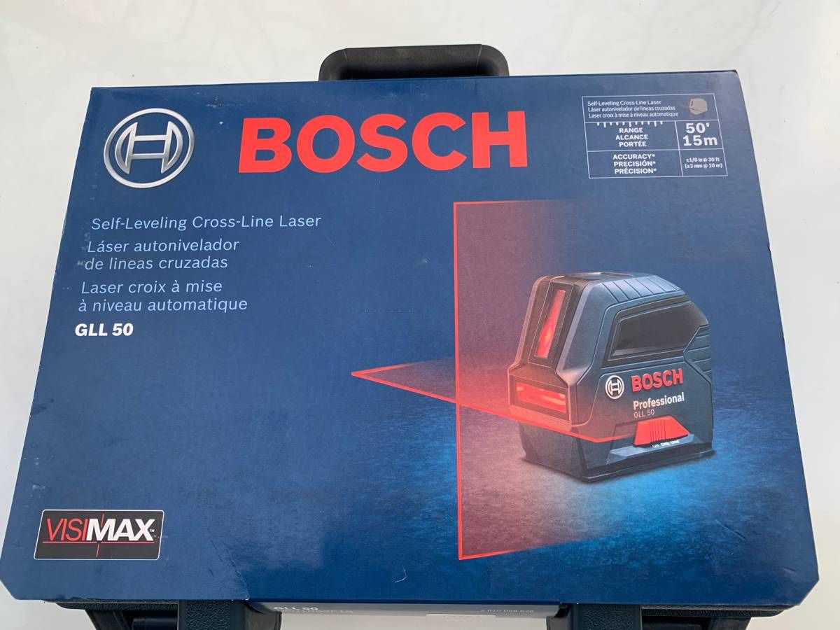Bosch 50 ft. Cross Line Laser Level Self Leveling with VisiMax Technol