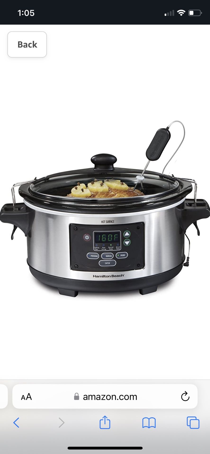 Hamilton Beach - Stay or Go 5-Quart Slow Cooker - Purple – Eagle Depot