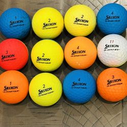 12 Srixon Divided Matte Golf Balls – Q-Star Tour & Z-Star XV – 3A/4A