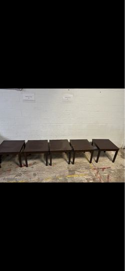 Dark Brown Square End Tables – $25 Each – 5 Available