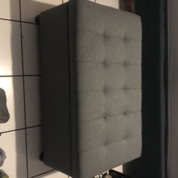 Beautiful gray ottoman. Great for storing sitting whatever you need. Sturdy Holdup To 500 pounds