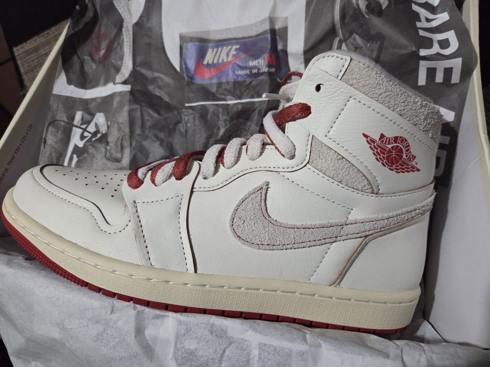 🔥 JORDAN RETRO 1 HIGH OG "RARE AIR SAIL CINNABAR" WOMEN'S SIZE 10/MEN'S SIZE 8.5 NEW W/BOX, 💲140 FIRM TAKES THEM 🔥