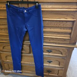 $10  BLUE STRETCH PANTS  SIZE 6