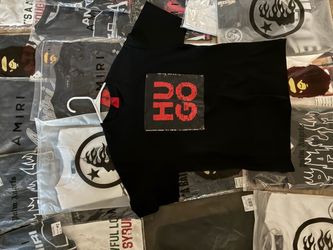 Hugo Boss Black T-Shirt with Red Logo Patch