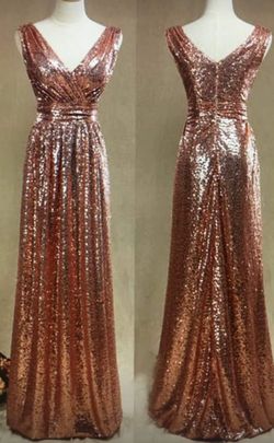 Elegant Rose Gold Sequin Dress