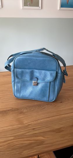 Vintage Travel Bag - Retro Blue Vinyl