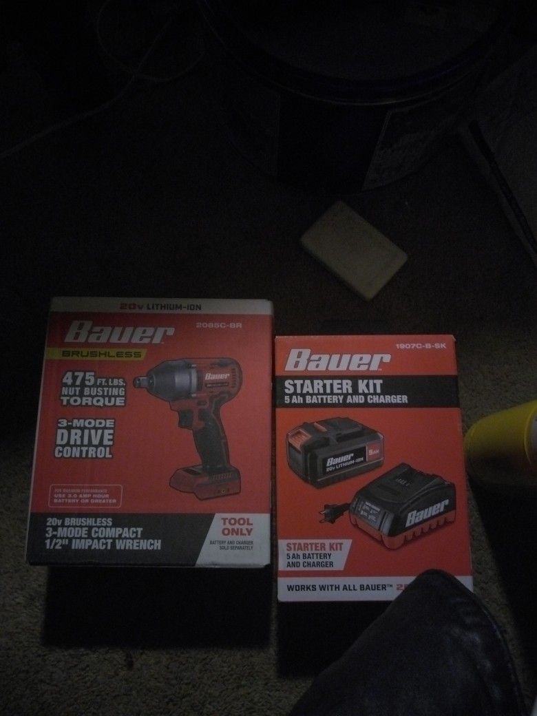 Bauer 1/2 In Impact Drill W/ 12 V Battery And Charger