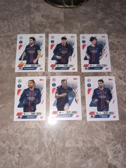 Topps UEFA Champions League PSG Card Lot x6
