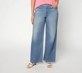 AnyBody Denim Effect French Terry Sweatpant Jeans Indigo Wash, Petite Large