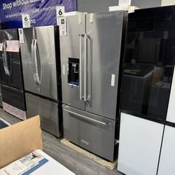 Kitchen Aid - 3-Door Counter Depth French Door Refrigerator With Wood Interior 