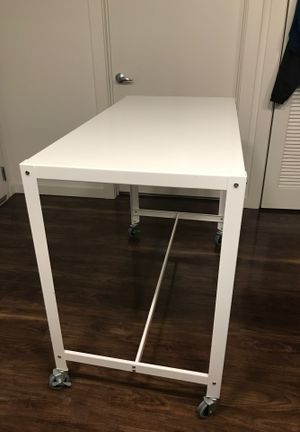 Cb2 Go Cart White Rolling Counter Table Stand Up Desk For Sale In