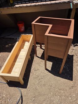 Handbuilt raised cedar herb/flower boxes!