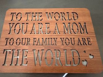 Mom Wooden Light Sign