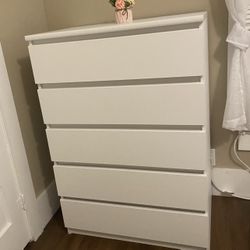 IKEA White 5 Drawers Dresser - Cajonera 