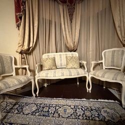 French Style Settee & 2 Arm  Chairs