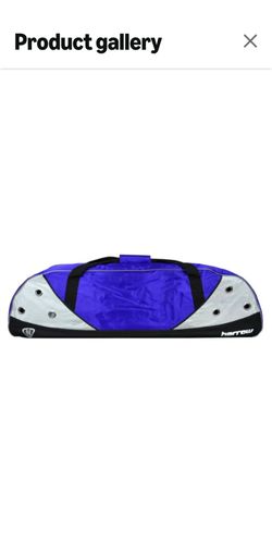 Harrow sports elite hockey bag. Sturdy straps for carrying  bulky equipment..also has shoulder strap. Over 4 feet long.