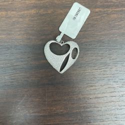 Charm shaped heart sterling silver 925 With CZ