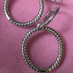 Pandora Hoop Charm Earrings 