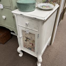 Vintage Side Cabinet w/ Hummingbird