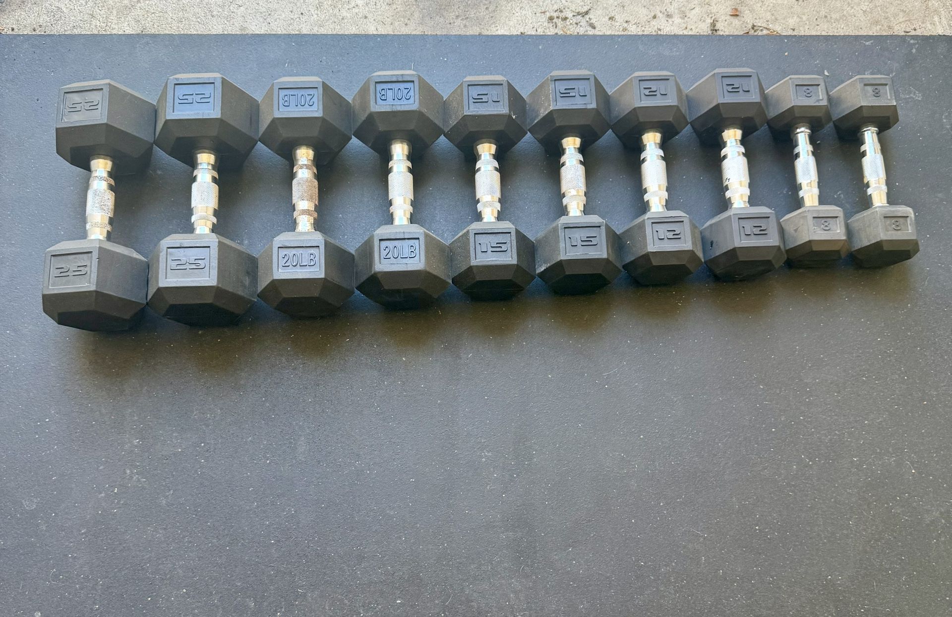 Rubber Hex Dumbbells