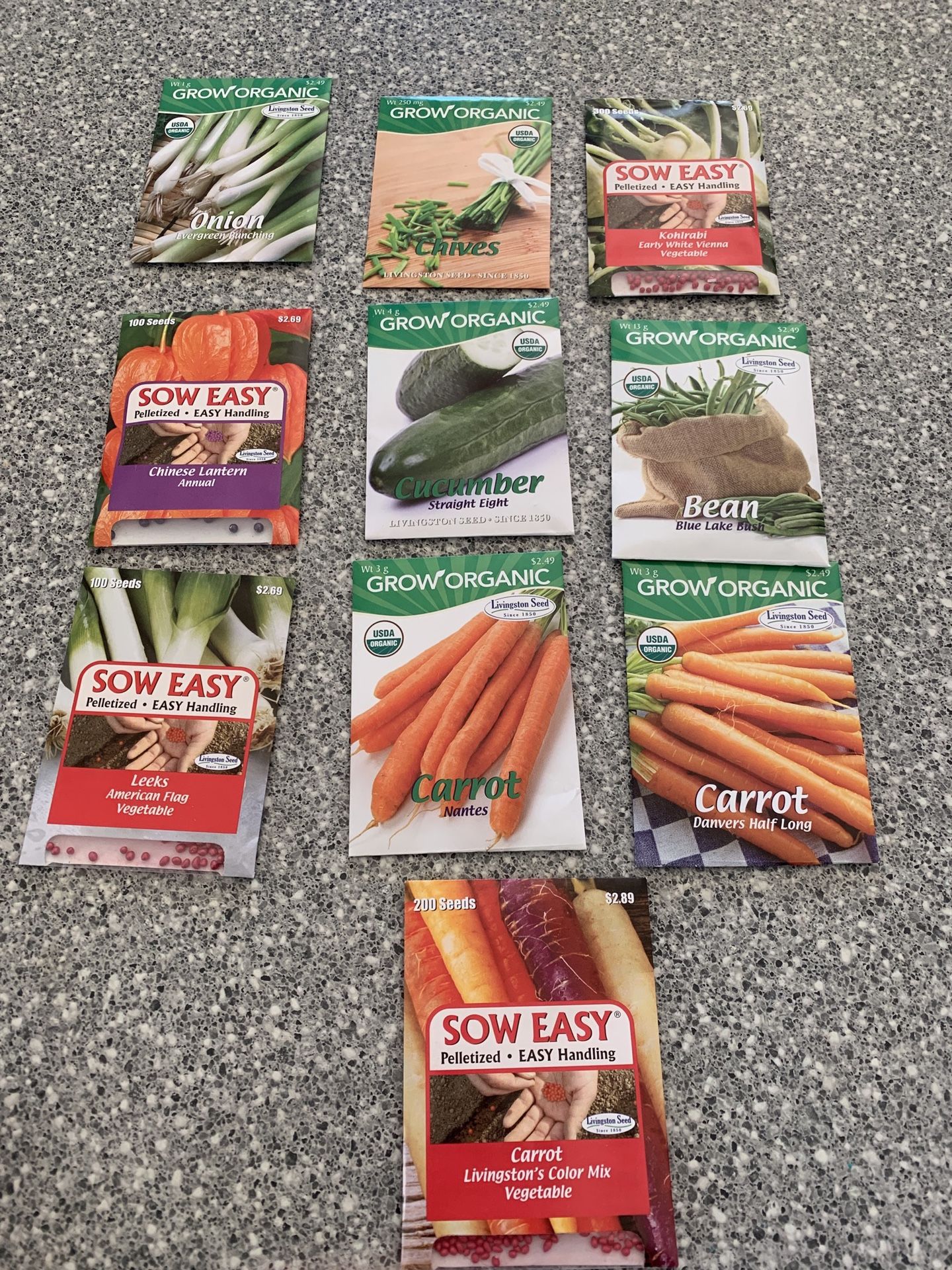 Packets of seeds Flowers, Fruits, Vegetables, Herbs (price is per packet)