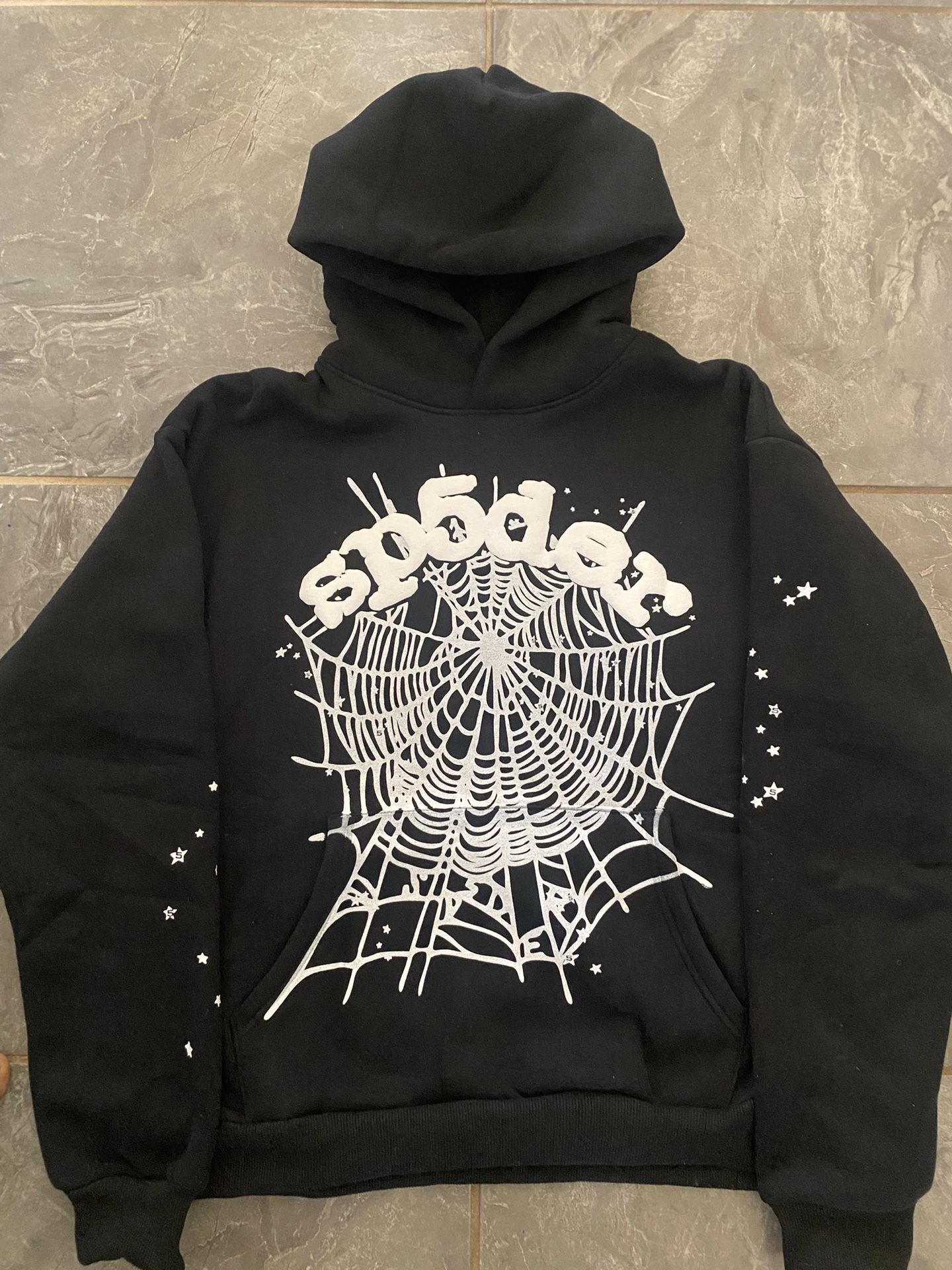 Sp5der OG “Black” Hoodie Size Large