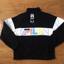 NWT Fila women fleece half-zip sweatshirt Size L