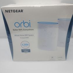 New NETGEAR - Orbi AC3000 Tri-Band Mesh WiFi System with Router 1 Satellite Extender, 3Gbps (RBK50)