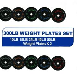 New 300lb Bumper Plates 
