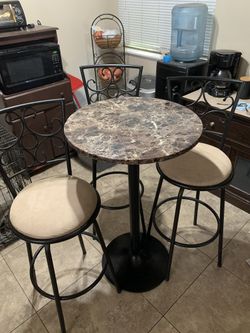 Pub Table With 3 Swivel Chairs