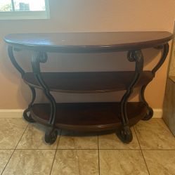 Half Moon Table 2 Shelves